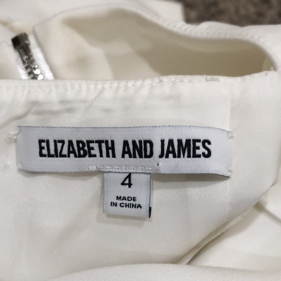 Elizabeth and James Dress Size 2 White Open Cut Out Back Mini Sheath - Picture 5 of 8